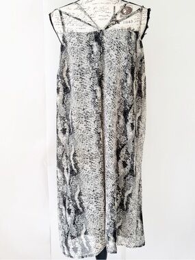 Snake Print Midi Dress in Black and White